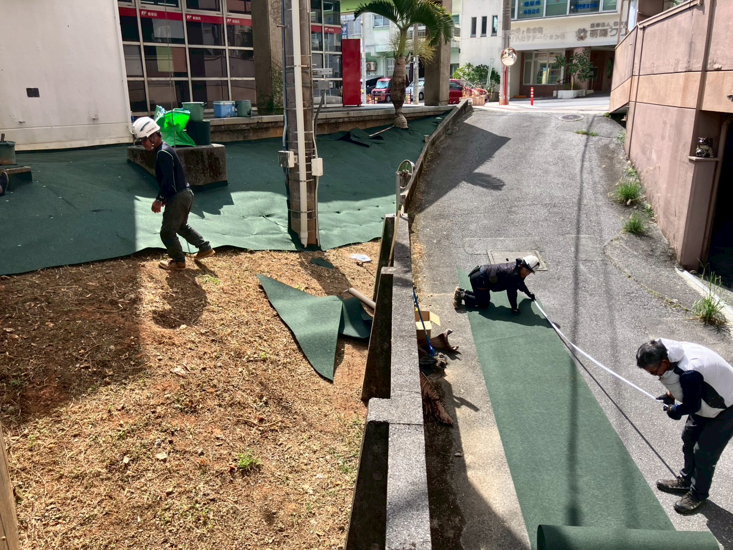 防草シート設置工事＠沖縄市胡屋